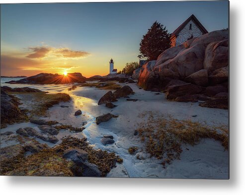 Annisquam Metal Print featuring the photograph Low Tide at Annisquam Lighthouse by Kristen Wilkinson