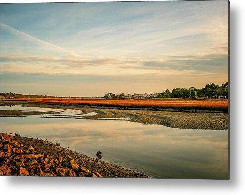 New Hampshire Metal Print featuring the photograph Low Tide, Ogunquit River. by Jeff Sinon