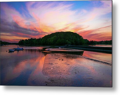 Sunset Metal Print featuring the photograph Lowtide Reflections by Vicky Edgerly