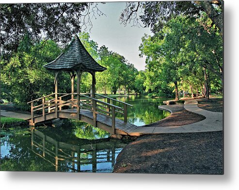 Lucy Park; Wichita River; Wichita Falls; Texas; United States Metal Print featuring the photograph Lucy Park by Ben Prepelka