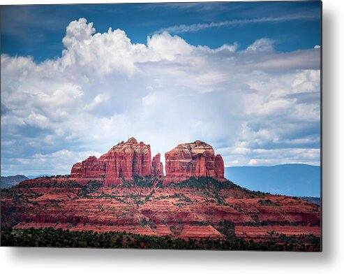 Arizona Metal Print featuring the ceramic art Majestic Sedona Buttes by Michael Smith