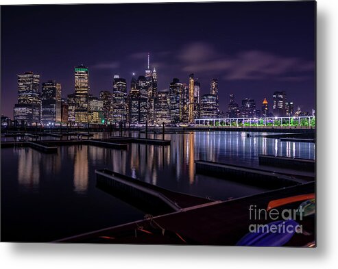 2019 Metal Print featuring the photograph Manhattan At Night by Stef Ko