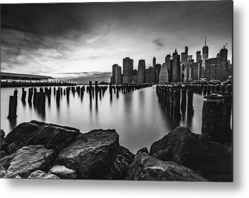 City Metal Print featuring the photograph Manhattan in Black and White by Kevin Plant