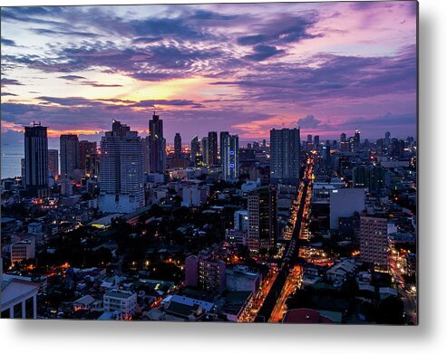 Philippines Metal Print featuring the photograph Manla Cityscape by Arj Munoz