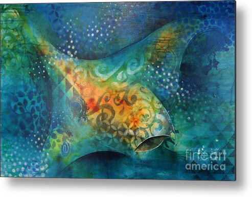 Manta Metal Print featuring the painting Manta Ray by Reina Cottier