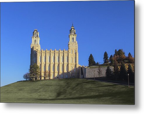 Manti Metal Print featuring the photograph Manti Temple at Sunrise by K Bradley Washburn