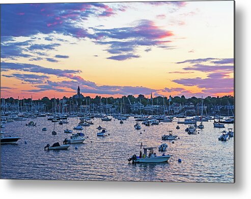 Marblehead Metal Print featuring the photograph Marblehead MA Sunset over Marblehead Harbor and Abbot Hall by Toby McGuire
