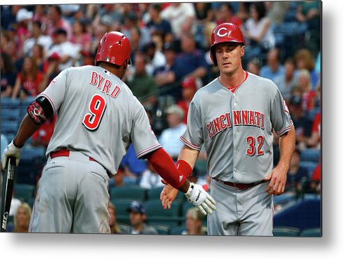 Atlanta Metal Print featuring the photograph Marlon Byrd, Brandon Phillips, and Jay Bruce by Kevin C. Cox
