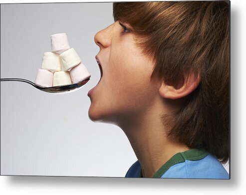 8-9 Years Metal Print featuring the photograph Marshmallow treat by John Lamb