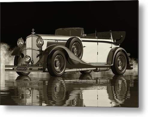 Mercedes-benz Metal Print featuring the digital art Maybach DS8 Zeppelin From 1935 - The Most Luxurious Car by Jan Keteleer
