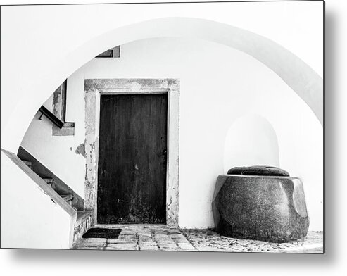 Ancient Metal Print featuring the photograph Medieval gateway with stairs, door and well by Viktor Wallon-Hars