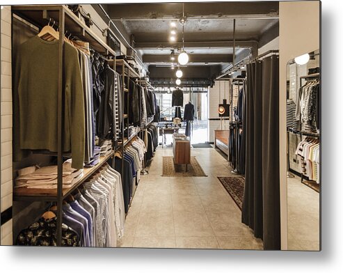 Empty Metal Print featuring the photograph Menswear Store by Visualspace