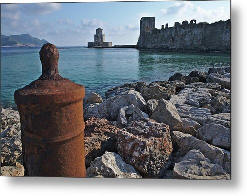 Methoni Metal Print featuring the photograph Methoni Lighthouse and Harbor by Sean Hannon