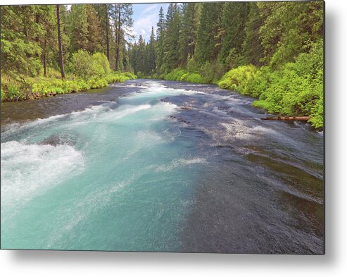 Whitewater Metal Print featuring the photograph Metolius River by Loyd Towe Photography