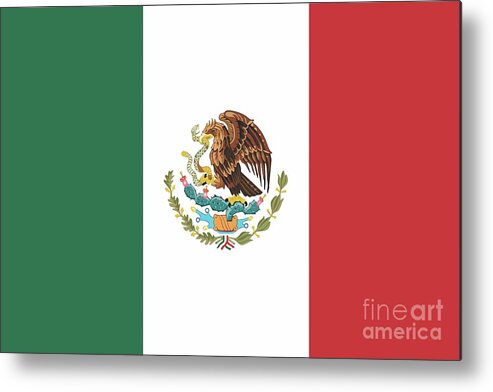 Mexico Metal Print featuring the mixed media Mexican Mexico Flag by Venustiano Carranza