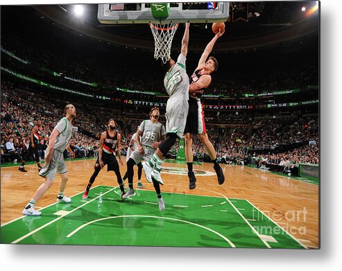 Meyers Leonard Metal Print featuring the photograph Meyers Leonard by Brian Babineau