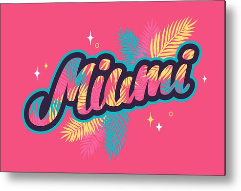 Miami Metal Print featuring the mixed media Miami by Gagster