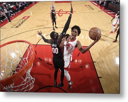 Nba Pro Basketball Metal Print featuring the photograph Miami Heat v Houston Rockets by Logan Riely