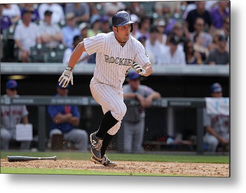 National League Baseball Metal Print featuring the photograph Michael Mckenry by Doug Pensinger