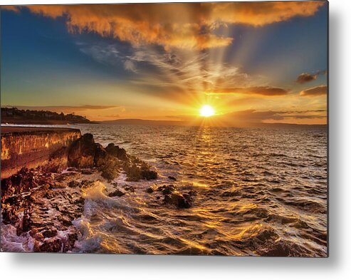 Andbc Metal Print featuring the photograph Mid-Summer Sunset on Bangor Bay by Martyn Boyd