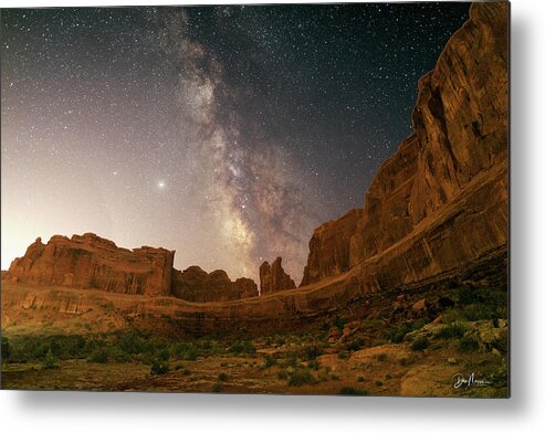 Night Metal Print featuring the photograph Milky Way Above Park Avenue by Dan Norris