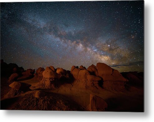 Milky Way Metal Print featuring the photograph Milky Way at Goblin Valley 2 by Lindsay Thomson