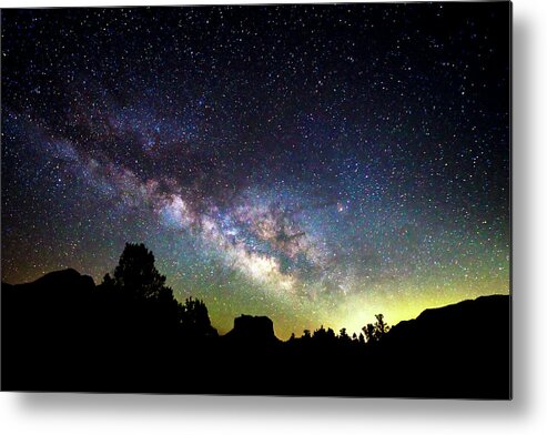 Milky Way Metal Print featuring the photograph Milky Way over Courthouse Rock by Al Judge