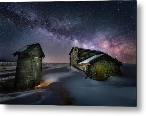 Milky Way Metal Print featuring the photograph Milky Way Rising over Ghost Town by Michael Ash