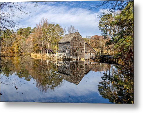 Reflection Metal Print featuring the photograph Mill holiday reflection by Rick Nelson