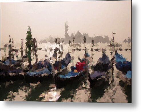 Venice Metal Print featuring the painting Misty Morning in Venice by Alex Mir