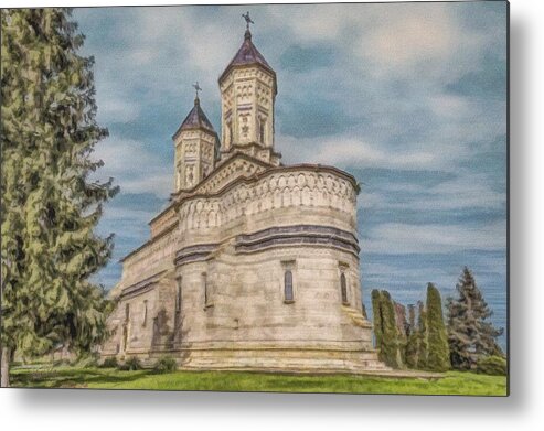 Church Metal Print featuring the painting Monastery of the Three Hierarchs by Jeffrey Kolker