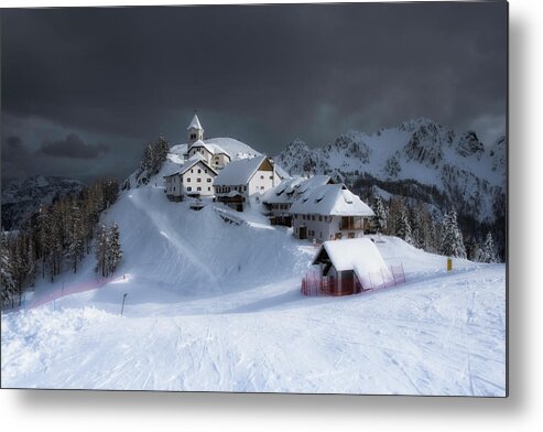 Tarvisio Metal Print featuring the photograph Monte Lusario in winter 2 by Wolfgang Stocker