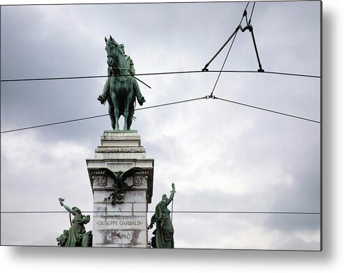 Monument Metal Print featuring the photograph Monument to Giuseppe Garibaldi by Michael Gerbino