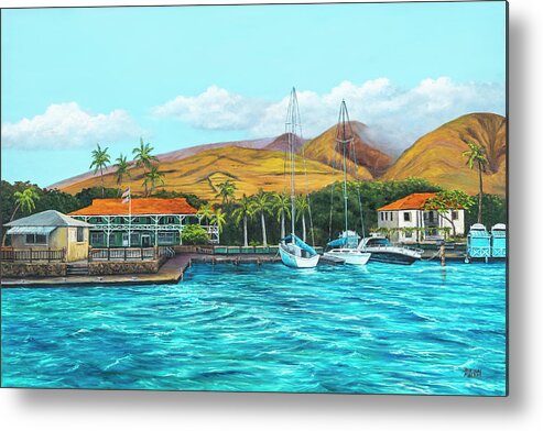 Seascape Metal Print featuring the painting Morning At The Harbor by Darice Machel McGuire