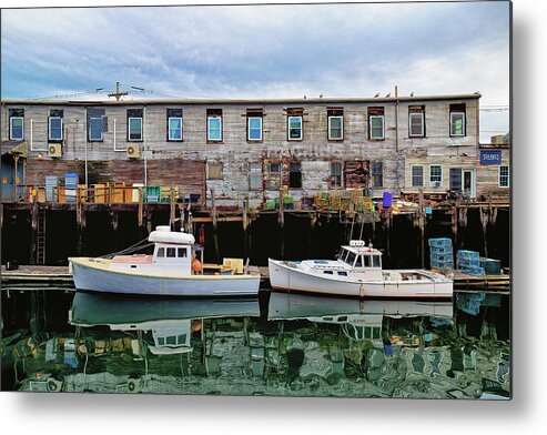 Boats Metal Print featuring the photograph Morning Boat Reflections by Ron Dubin