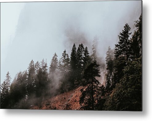 Rock Metal Print featuring the photograph Morning fog in Gesause National Park by Vaclav Sonnek