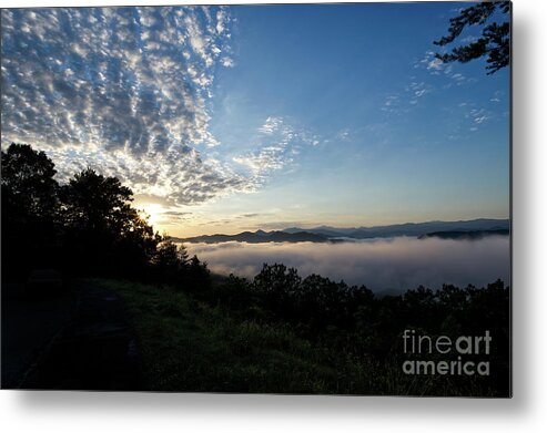 Road Metal Print featuring the photograph Morning on the Foothills Parkway 5 by Phil Perkins