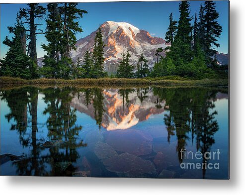 America Metal Print featuring the photograph Mount Rainier from Tatoosh Range by Inge Johnsson