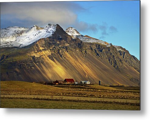 Iceland Metal Print featuring the photograph Mountain farm by Christopher Mathews