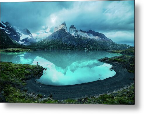 Torres Del Paine Metal Print featuring the photograph Mountain Reflections #7 by Henry w Liu