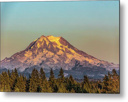 Mt. Rainer Metal Print featuring the photograph Mt. Rainer Sunset by James Menzies