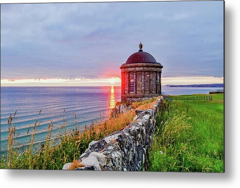 Ireland Metal Print featuring the photograph Mussenden Temple Sunrise by Andy Morrow