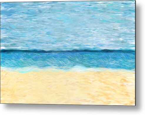 Beach Metal Print featuring the digital art My Happy Place by Christina Wedberg