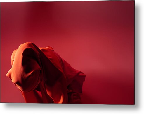 People Metal Print featuring the photograph Mysterious woman in red headscarf by CliqueImages