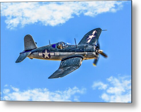 Vought F4u Corsair Metal Print featuring the photograph Navy F4U Corsair by Tommy Anderson