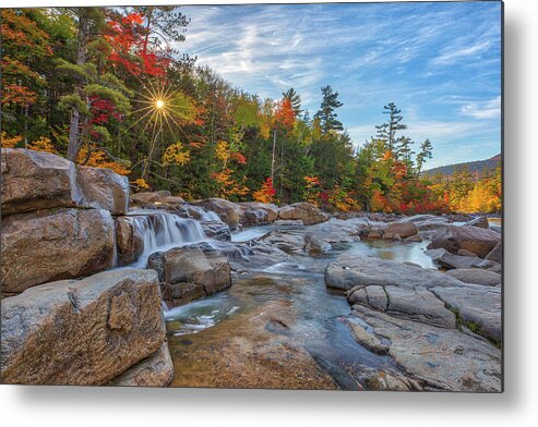 Lower Falls Metal Print featuring the photograph New Hampshire Fall Foliage at Lower Falls by Juergen Roth