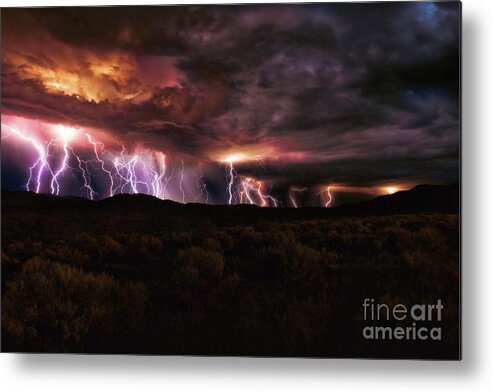 Taos Metal Print featuring the photograph New Mexico Lightning Show 1 by Elijah Rael