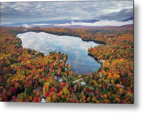  Metal Print featuring the photograph Newark Pond Vermont Fall Reflection #3 by John Rowe