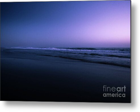 Water Metal Print featuring the photograph Night At The Ocean by Hannes Cmarits