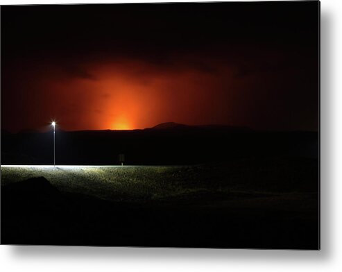 Volcano Metal Print featuring the photograph Night of the volcano by Christopher Mathews